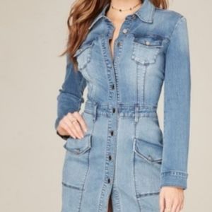 BEBE Meme cargo denim dress